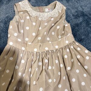 Jacadi Tan Polka Dot Formal Kids Dress